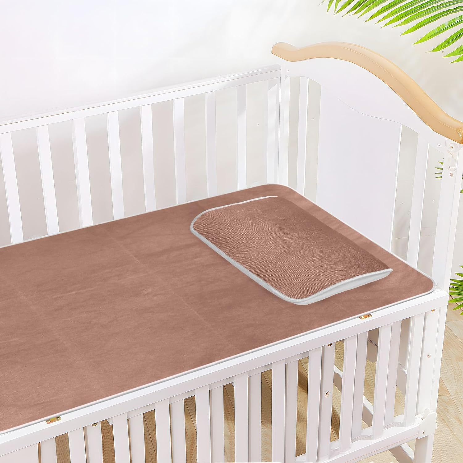 Brown Cooling Baby Mattress Cover 28" x 52" Absorbent Pads for beds for Baby&Toddler