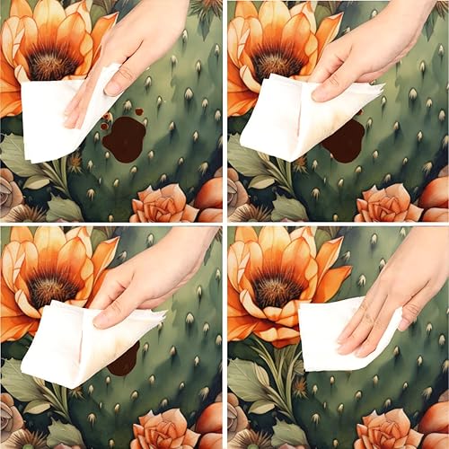 Vista 141 de Pardick Mantel redondo ajustable con diseño de flores de arte en acuarela con mantel elástico, mantel elástico redondo, impermeable, lavable, se