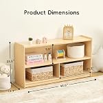 OOOK 2-Shelf Montessori Shelf Toy Organizers and Storage for Kids, 3-Section Wooden Storage Cabinet Shelves for Classroom, Kindergarten, Kids Room, Playroom