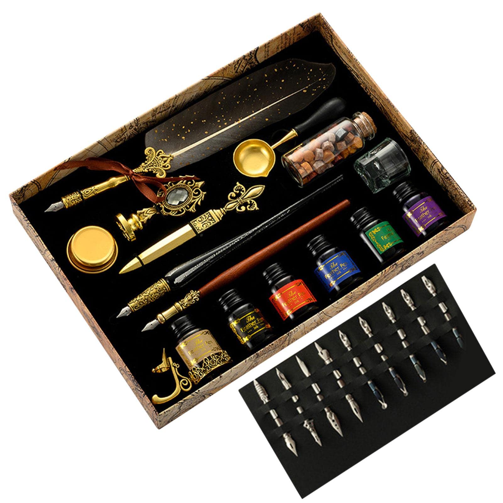 Set di penne per calligrafia con piuma, set di penne per calligrafia