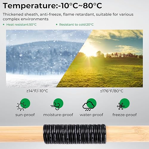 Miniatura 10 de YOTIGER Cable de paisaje de bajo voltaje de calibre 16, 2 conductores, 100 pies, cable de iluminación de paisaje de cobre sin oxígeno 162, cable