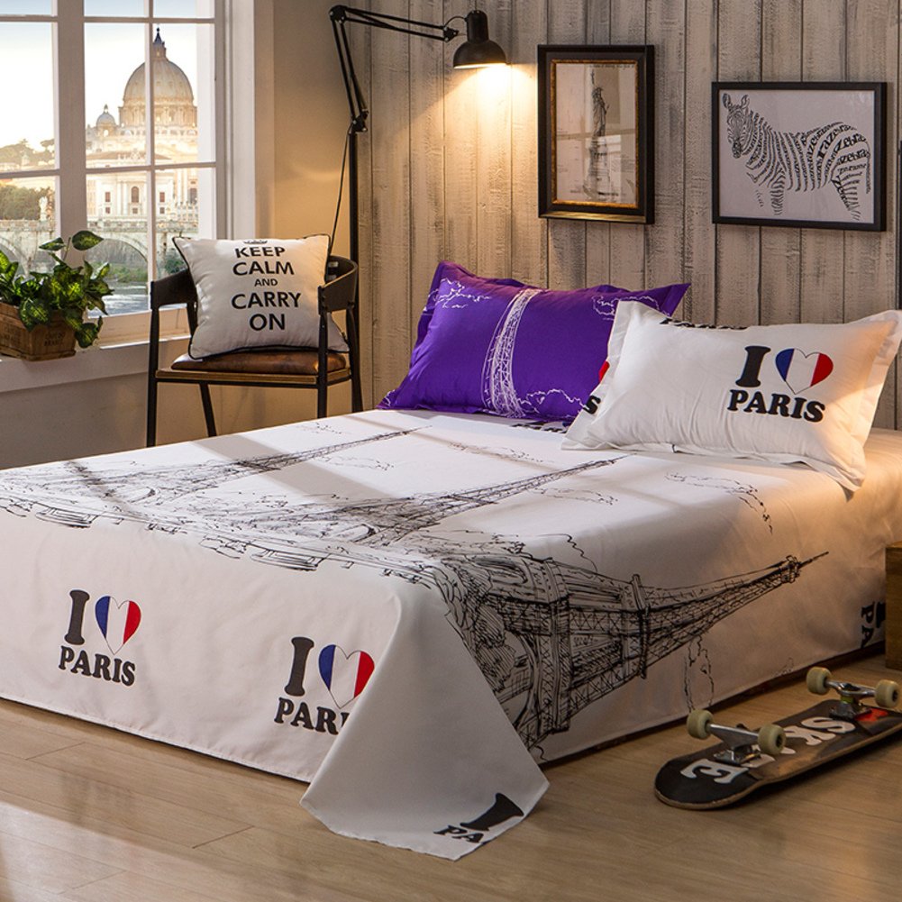 Feuilles de style britannique anti-plis 230x230cm pour grands lits doubles
