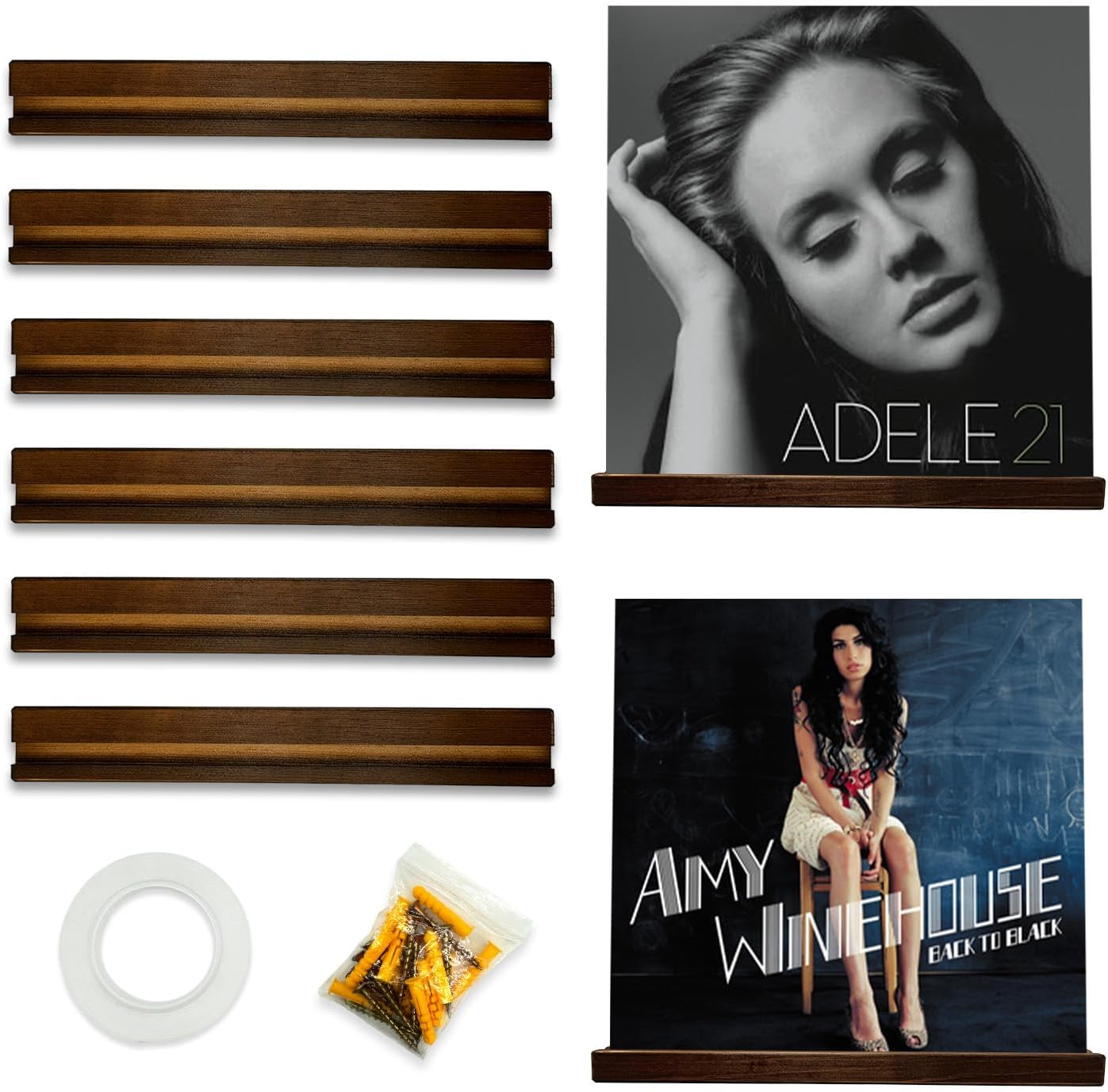 Elysraki Vinyl Wall Mount 6 PACK, Vinyl Record Display