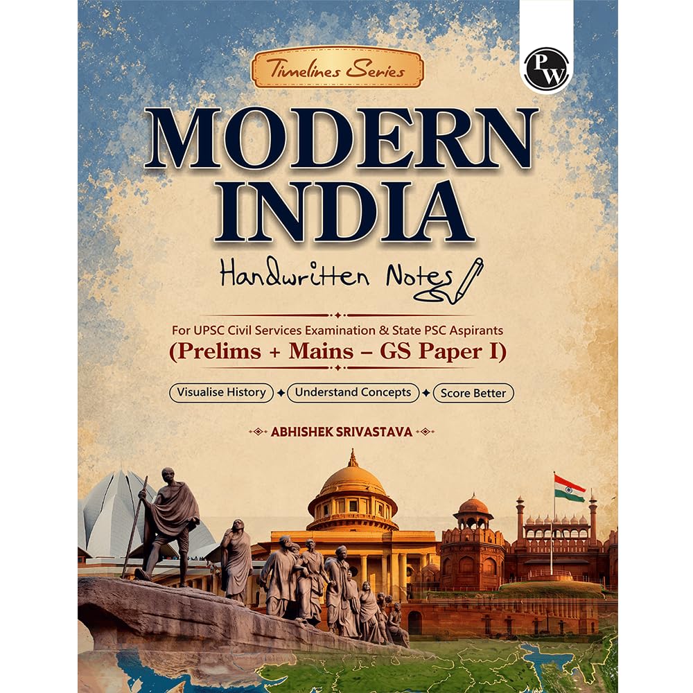 PW UPSC Books 2026 Modern Indian History Handwritten Notes By Abhishek Srivastava | PYQs, Maps, Timelines & Exam Oriented Notes | Ideal for UPSC & State PSC Exams