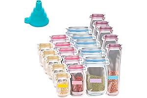 Reusable Mason Bottle Ziplock Bags Set of 10