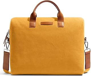 DailyObjects City Yellow Compact Fleet Canvas Large Size Laptop Messenger Bag (14L) For Men &amp; Women,Sturdy Leather Handle...