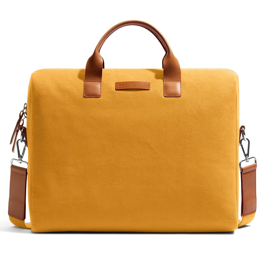 DailyObjects City Yellow Compact Fleet Canvas Large Size Laptop Messenger Bag (14L) For Men & Women,Sturdy Leather Handle... - Review, Price and Buying Guide