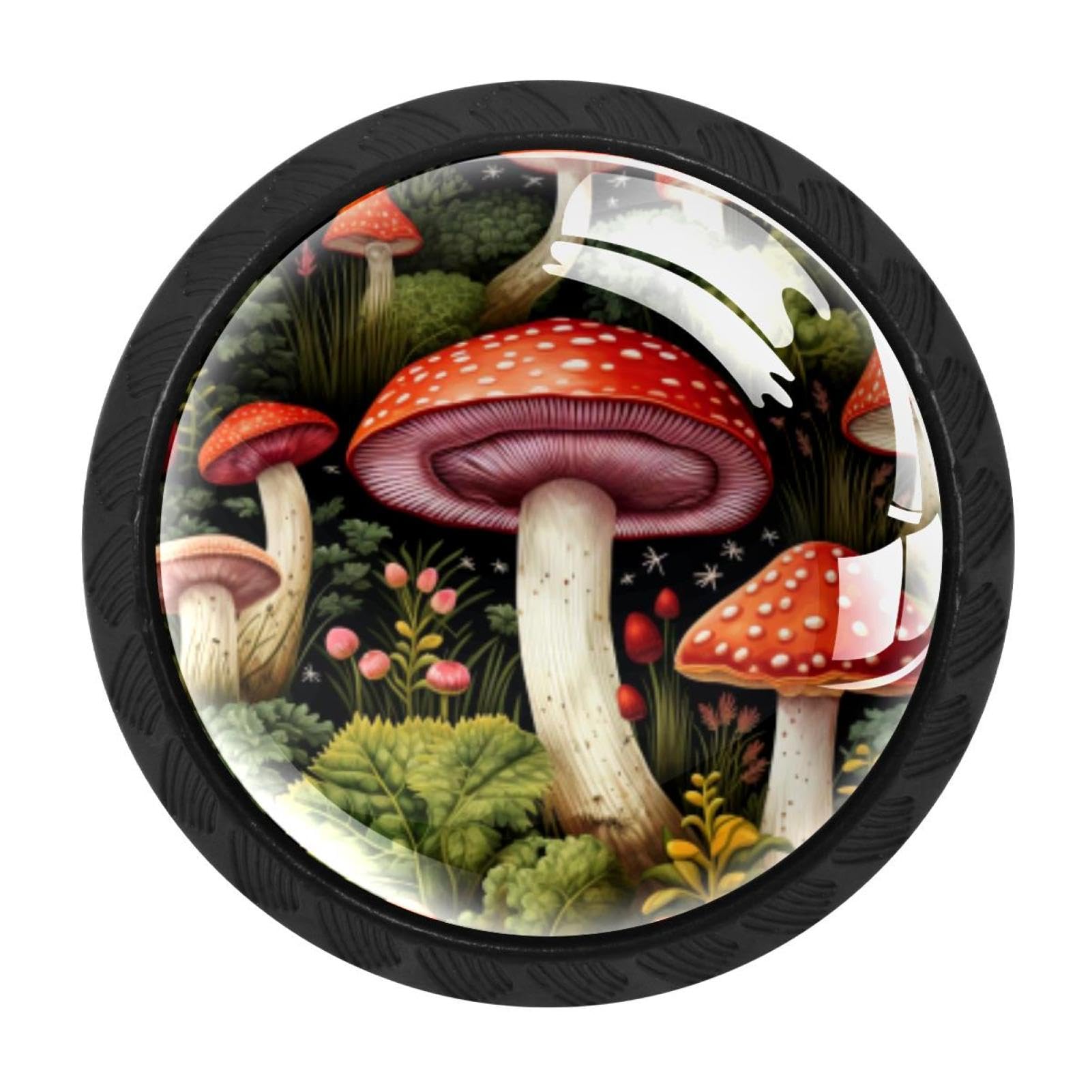 Chenzzzz Multicolored 09 4 Pack Mushroom Kitchen Cabinet Knobs Drawer Knobs Door Dresser Handles For Personalized Gifts Great For Any Occasion
