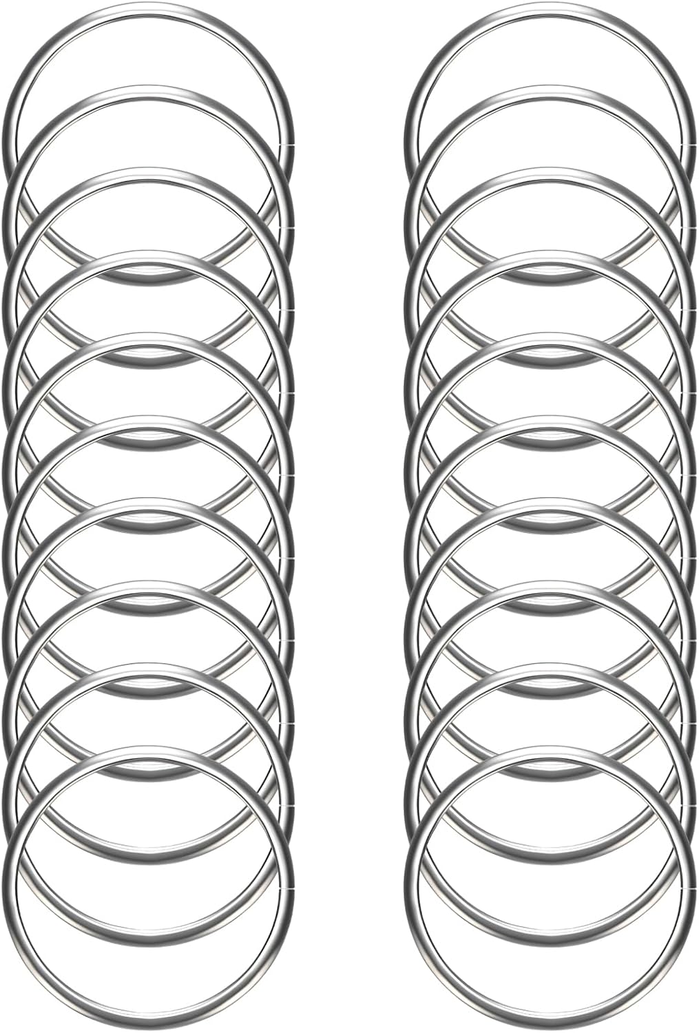 20 Pcs Stainless Steel Rings 2 Inch Craft Metal Rings Macrame Ring Metal O Ring Silver Round Ringes Solid Welded Metals Loop for Macrame Dog Collars Keychain Hardware Hanging Strap Slings