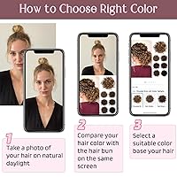 Vista 6 de HOOJIH Moño de pelo rizado, moño desordenado, pieza de pelo elástico con cordón grande, extensión completa, extensión corta de cola de caballo