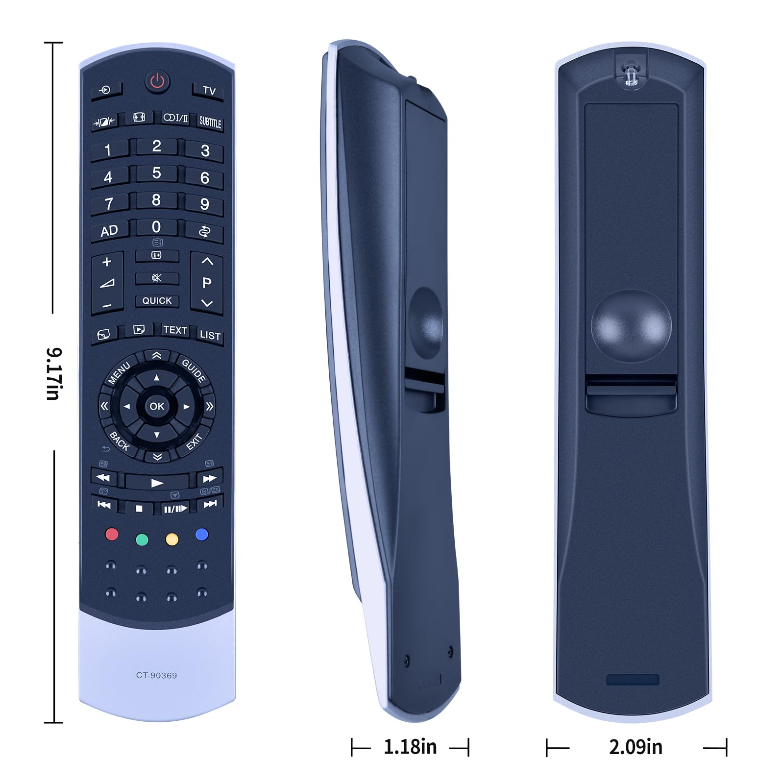 CT-90369 Replacement Remote Control for Toshiba TV Compatible with 32SL833G 42SL833G 32SL863N 42SL863F 37SL863N 46SL833G 37SL863 42SL863G 42SL833 46SL863N - Image 4