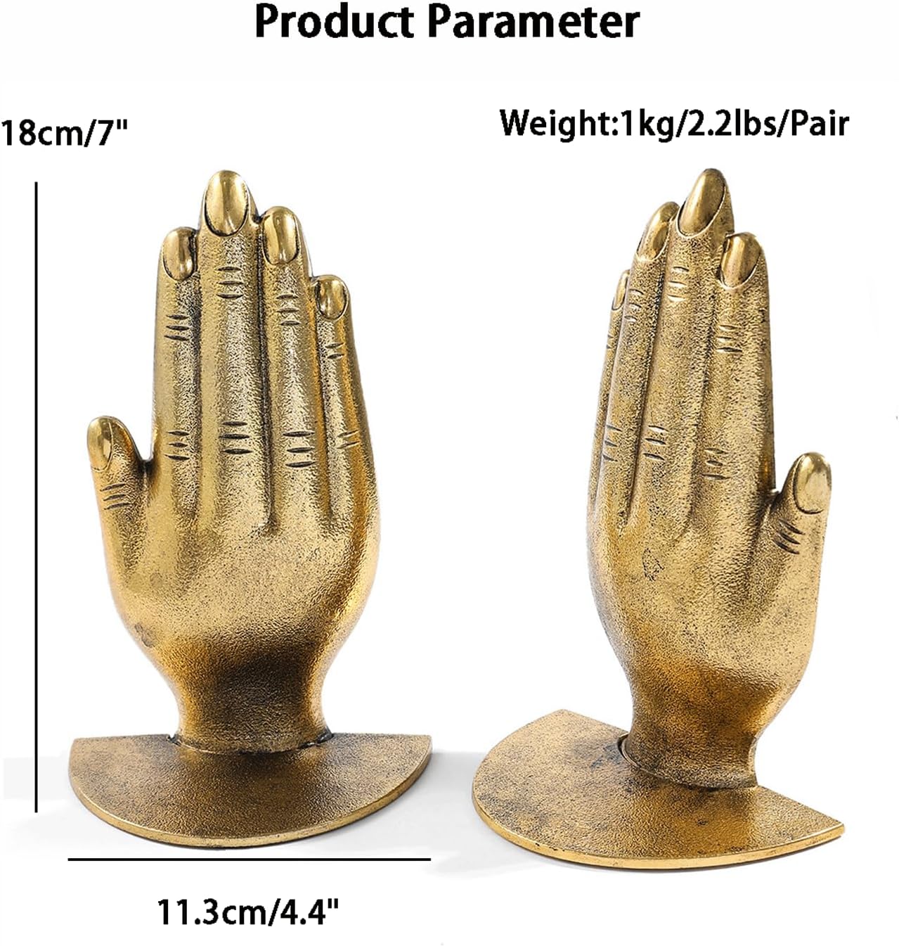 ウイング ブックエンドset | Velvety ブックエンド 装飾 ユニーク 祈り ハンドデコレーション ブックエンド 手 ブックエンド ユニーク ゴールド ブックエンド 高耐久