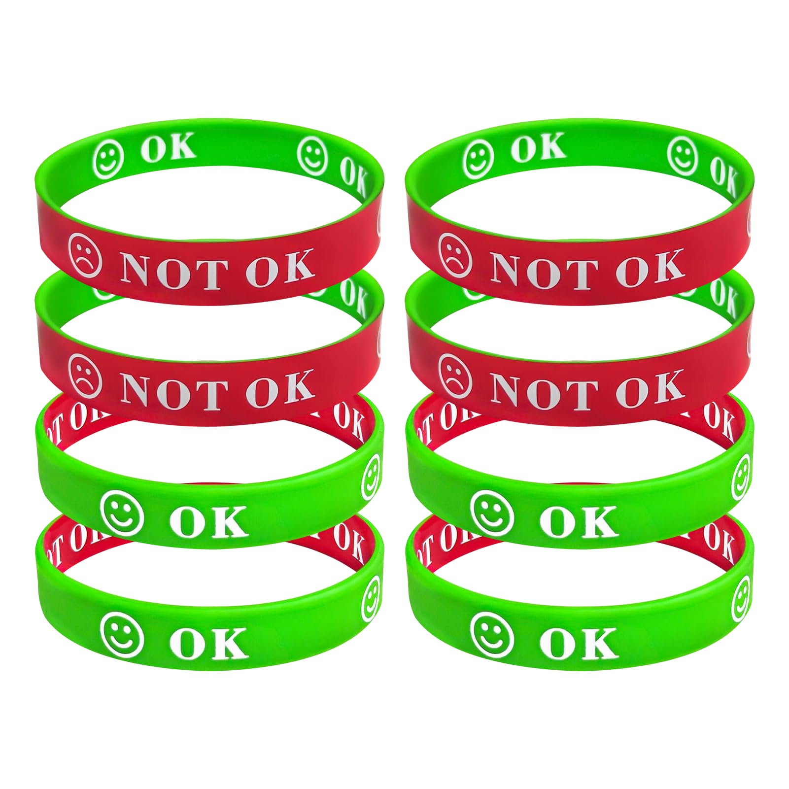 Silicone Wristbands, Emotions Resources for Education Party Supplies (8Pcs)