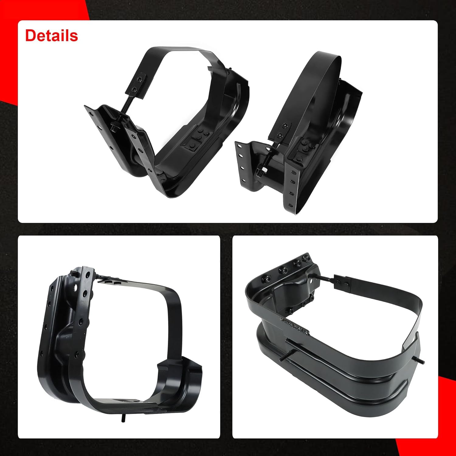 2Pcs Gas Tank Bracket Fuel Tank Hangers Front & Rear Set Compatible with Chevy & GMC Pickup C/K Series 1973-1986 R/V Series 1987-1991 Replace 15549305, 15592480, 15624659