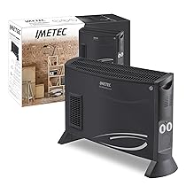 Imetec Eco Rapid Black Code Termoconvettore – Stufetta Elettrica a Basso Consumo con Modalità ECO -40% di Energia – 2000W, 4 Temperature, Riscaldamento Rapido, Termostato di Sicurezza, Silenzioso