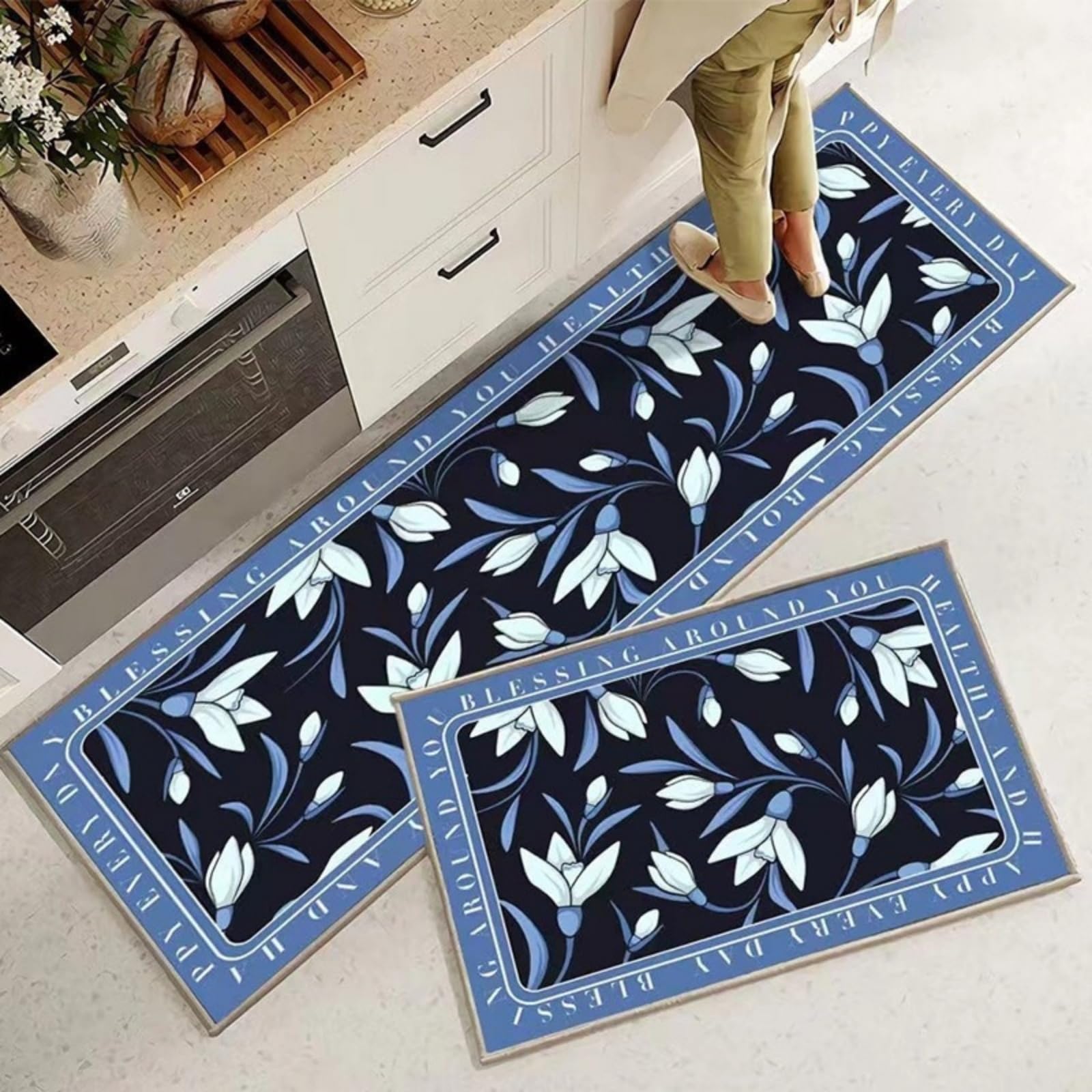 Tapis de cuisine anti-tache lavable pour éliminer les éclaboussures de graisse tenaces