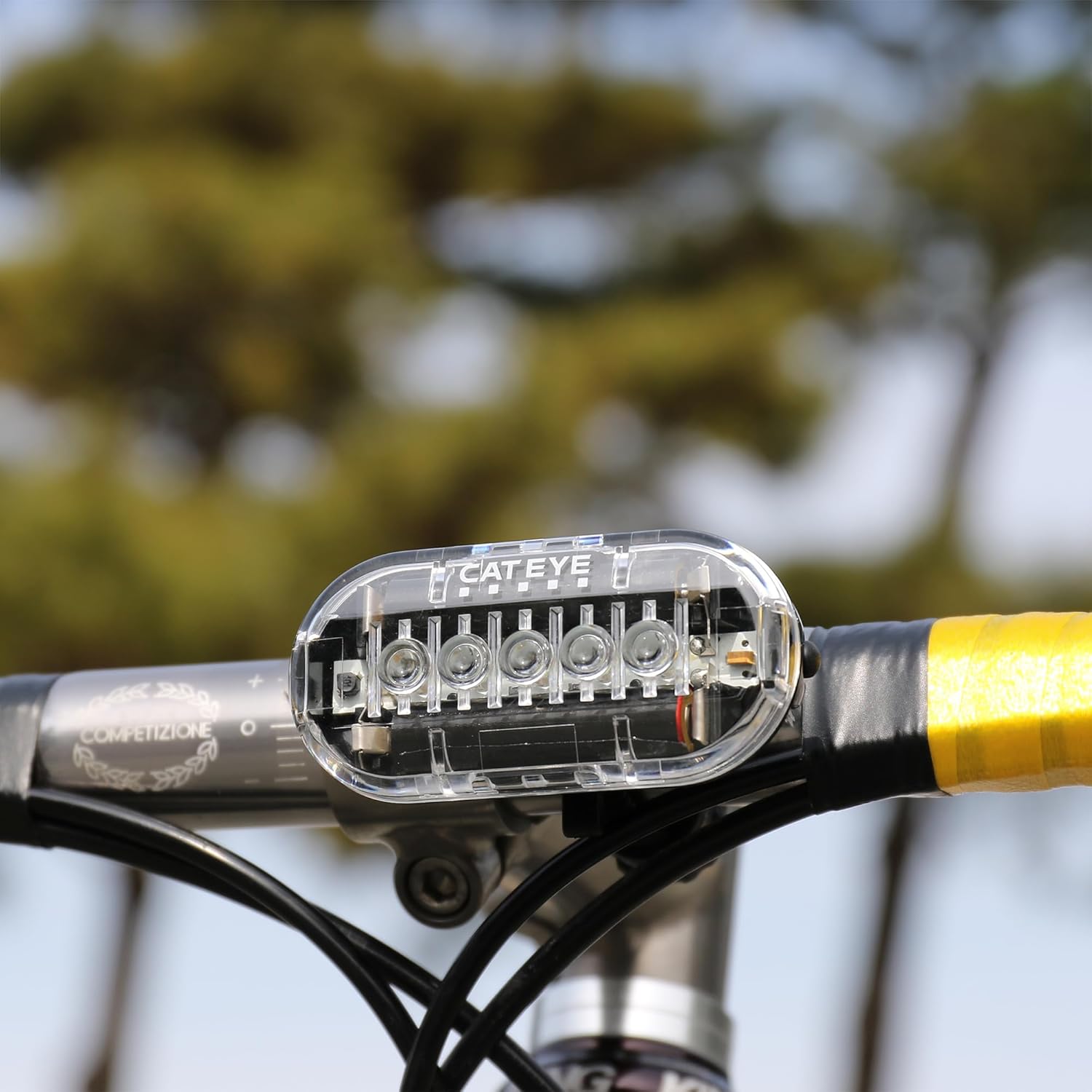 CATEYE Omni 5 Bike Safety Light – IPX4 Waterproof 5 LED Safety Light with 360° Visibility, Multiple Flashing Modes, AAA Battery, 200+ Hour Runtime, Fits Road, Urban, MTB & Kids Bikes