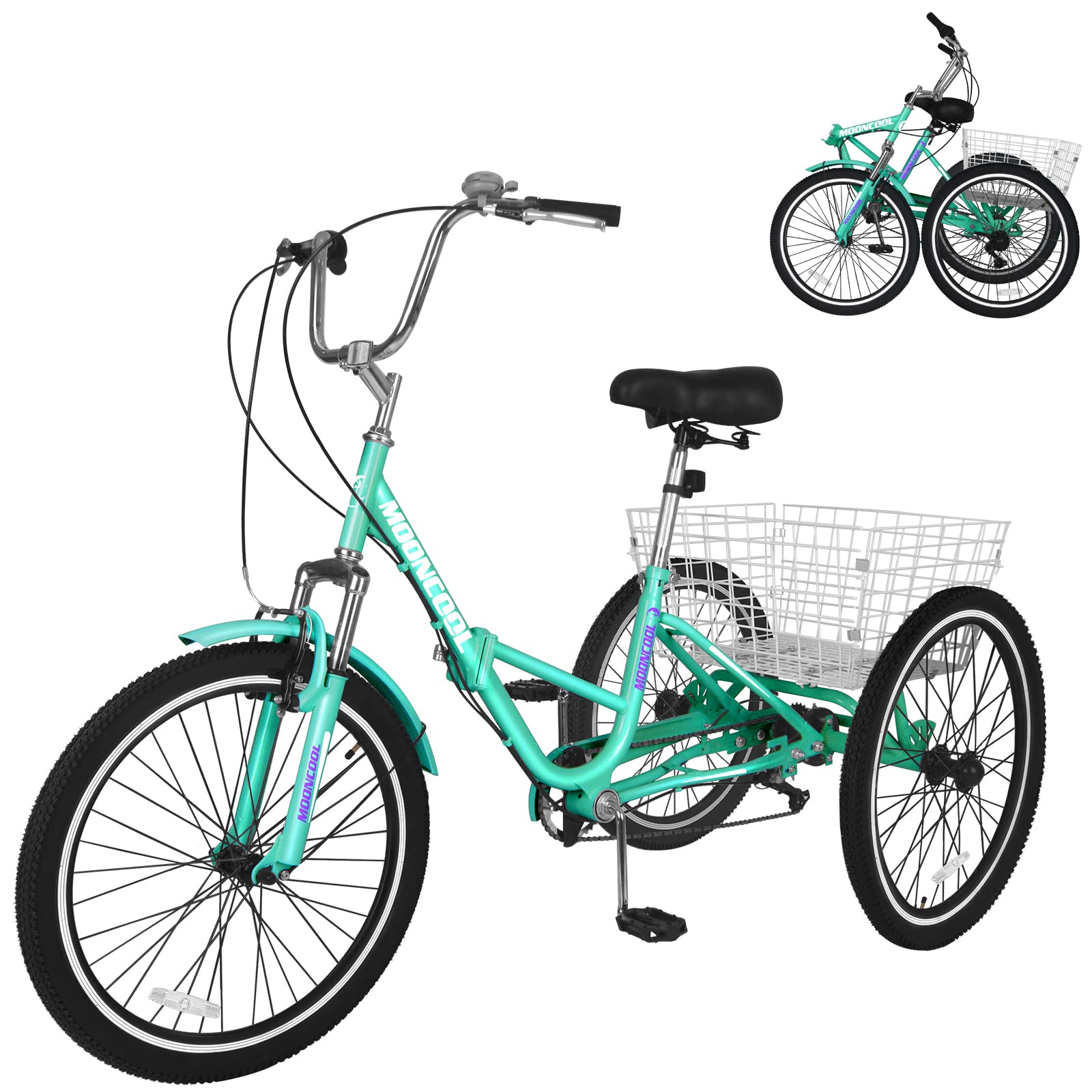 ABORON Adults Tricycle, 3 Wheels Bike for Adult, Tricycle for Adults, Double-Wall Wheel Rims, for Women Men Exercise Outdoor Sports