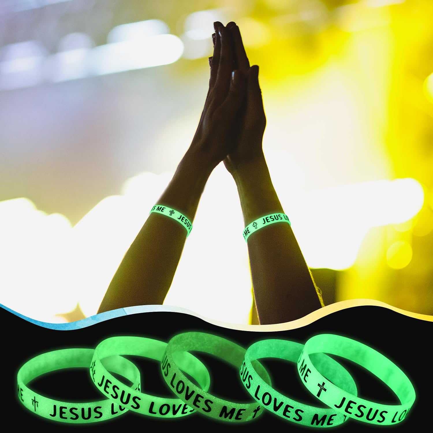 Jesus Loves Me Bracelets, Glow in The Dark