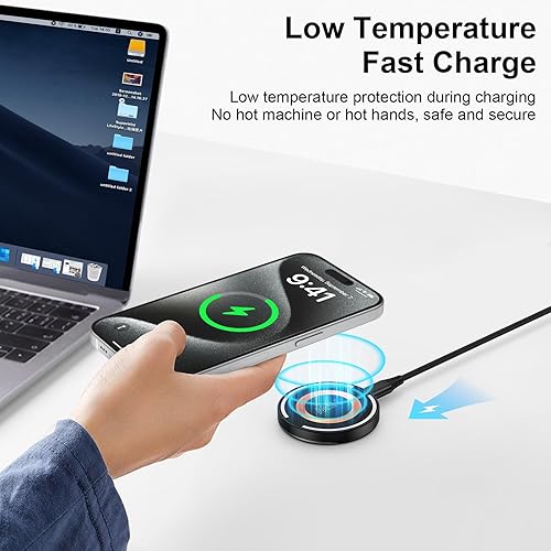 Miniatura 5 de 15w inalámbrico Qi Android teléfono celular Pad carga rápida compatible para iPhone 15 16 14 13 12 Samsung Galaxy S23 S24 S25 S21 S20 cargador