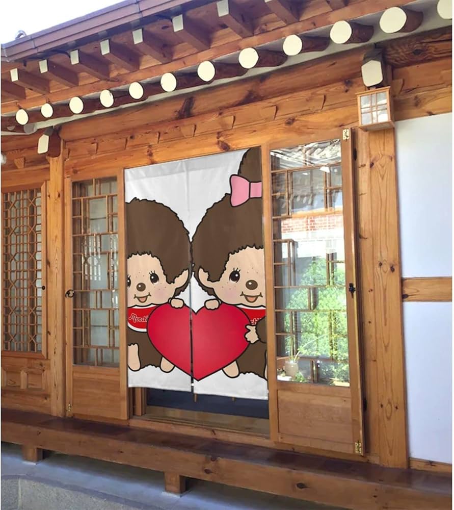 カーテン　もんち Amazon｜モンチッチ 暖簾 ドアカーテン 防寒カーテン 間仕切りカーテン