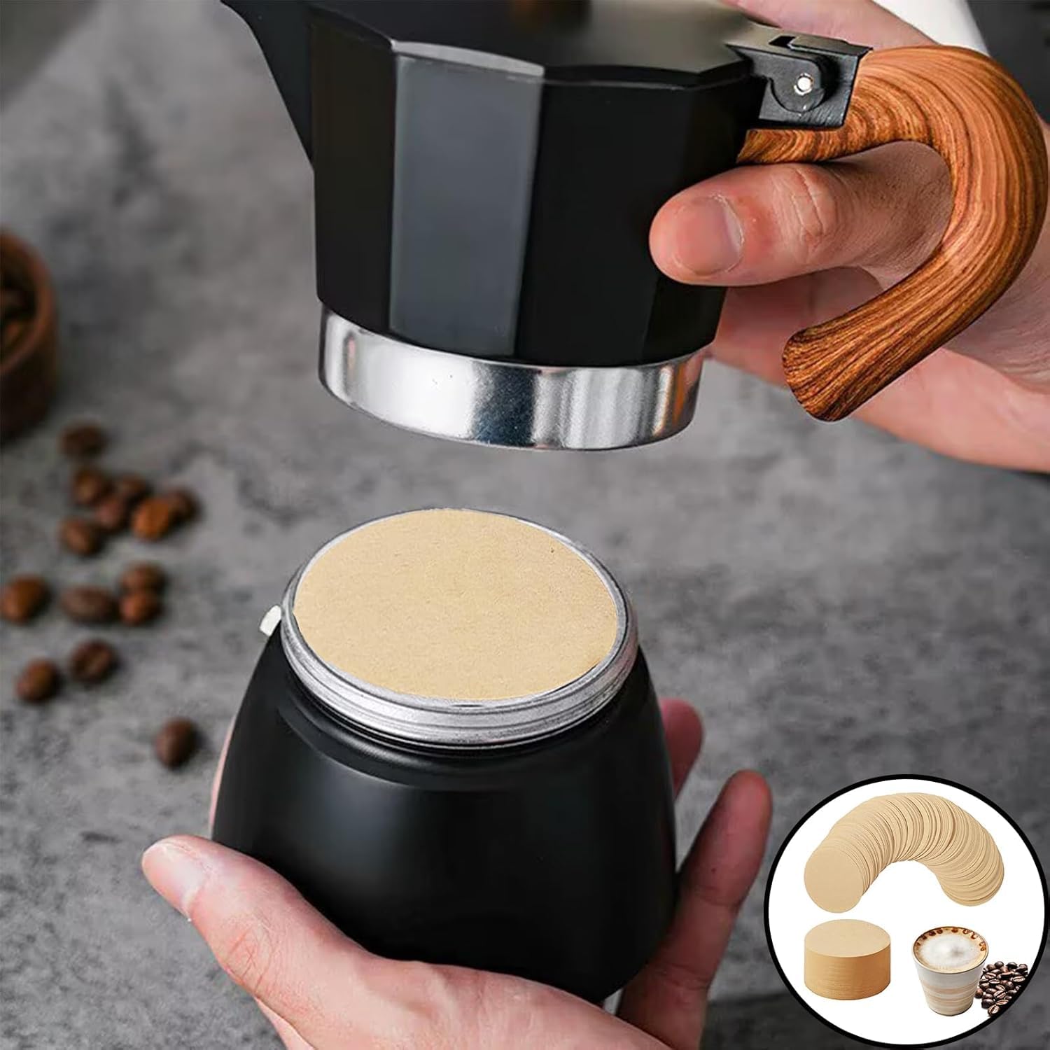Unbleached Coffee Filters - 100 Pack for Espresso & Moka Pots -5