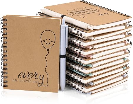Dynta 16 Set Inspirational Journals Bulk, 4"x5.5" Small Spiral Notebooks with Pens, Motivational Office School Supplies, Gifts for Coworkers Employees Students