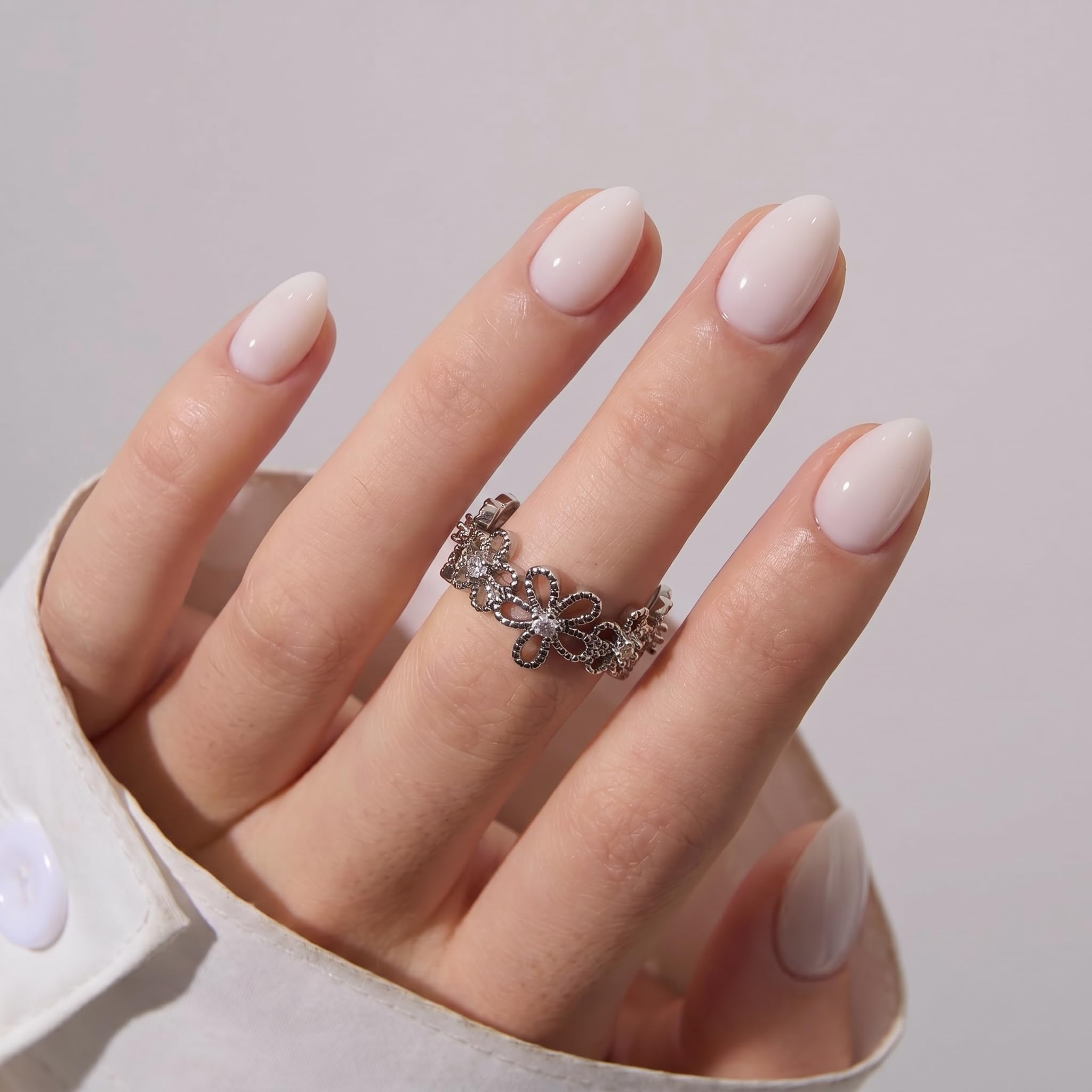 CurvLife Press On Nails - Blush Pink Almond -24