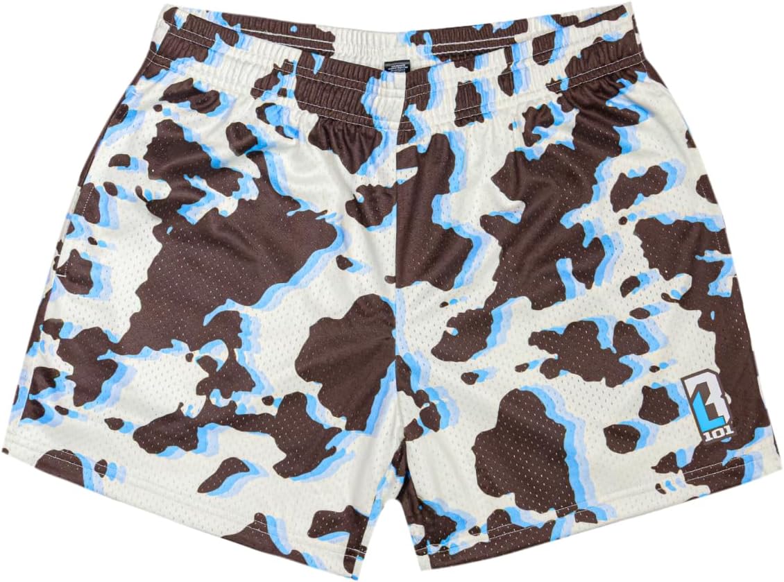 Baseball Lifestyle 101 Boy's Cowhide Curveball Mesh Shorts with Side Pockets and Elastic Waist, 5 in Inseam S-XL Sizes