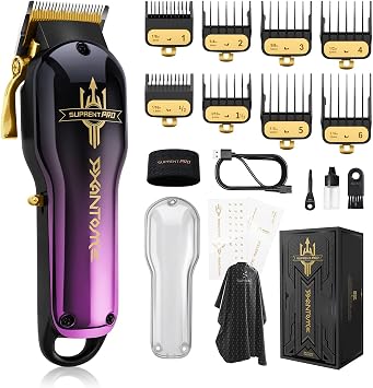 SUPRENT Hair Clippers for Barbers, Professional Barber kit with brushless Motor, Rechargeable Haircutting Kit with DIY Customizable Casing