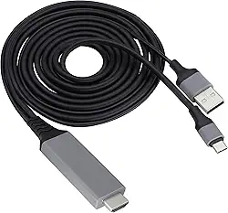 zdyCGTime 2 em 1 MHL USB tipo C 3.1 macho e USB 2.0 A macho para HDMI macho 4K a 30Hz HDTV cabo de carregamento de saída de áudio espelhado compatível com Android, MacBook, iPad, Thunderbolt 3 (2