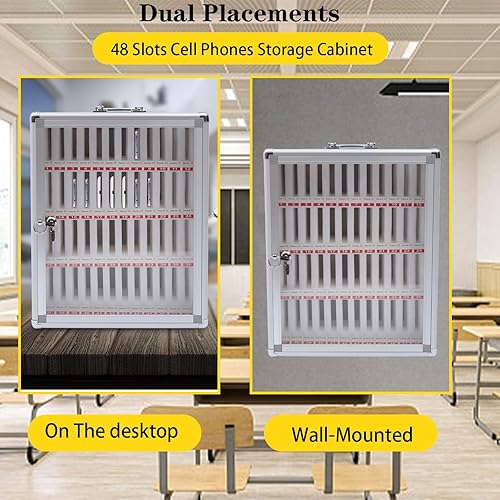 Miniatura 7 de TFCFL Gabinete de almacenamiento de bolsillo de aleación de aluminio, caja de almacenamiento de 48 ranuras, armario de almacenamiento de teléfonos