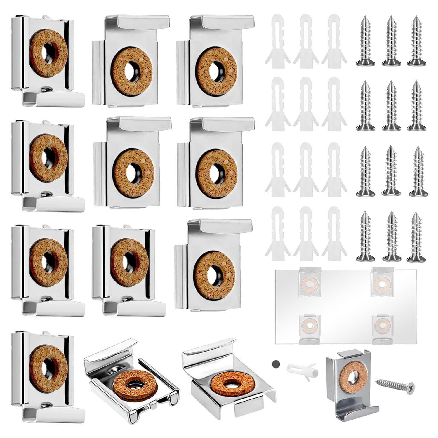 Publicité Vis Verre Standoff Miroir Clips Fixations Boulons - 12pcs Entretoise Pour Enseigne