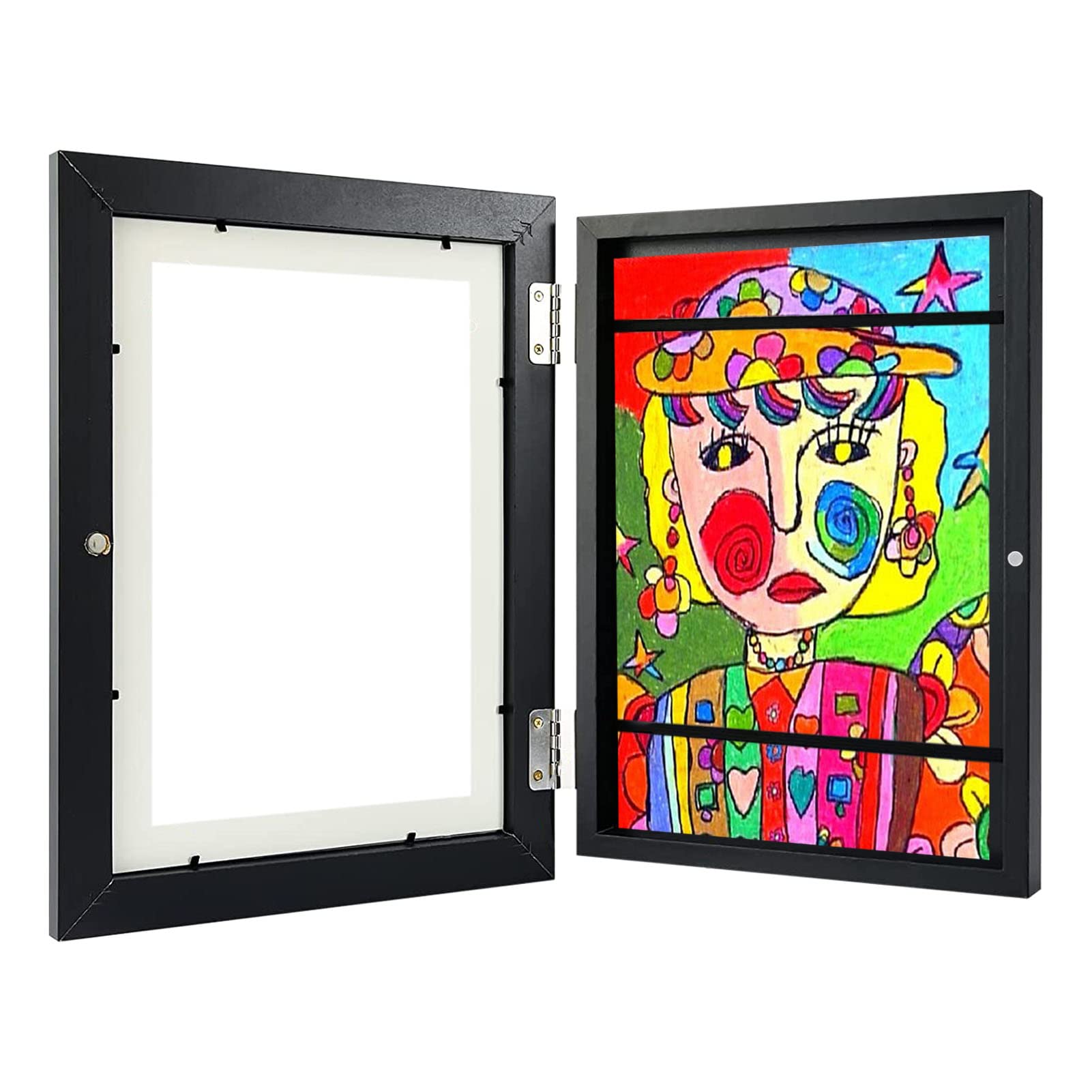 Cornice Per Disegni Bambini Krobby - A4, Apertura Magnetica Frontale, Contiene Fino A 150 Fogli, Bianca
