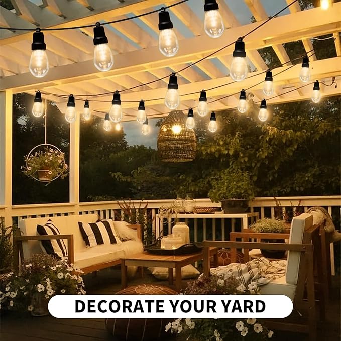 Cuerda de Luces Exterior 50ft 20 Bombillos LED RGBW Dimmable IP66 miniatura 8