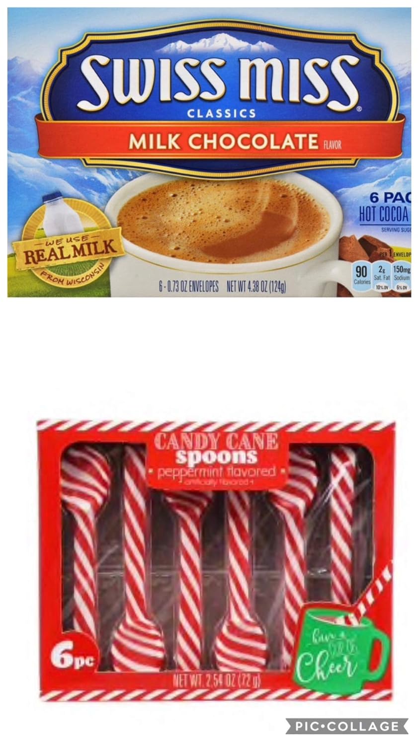 Candy Cane Spoons And Hot Chocolate Mix Bundle Grocery