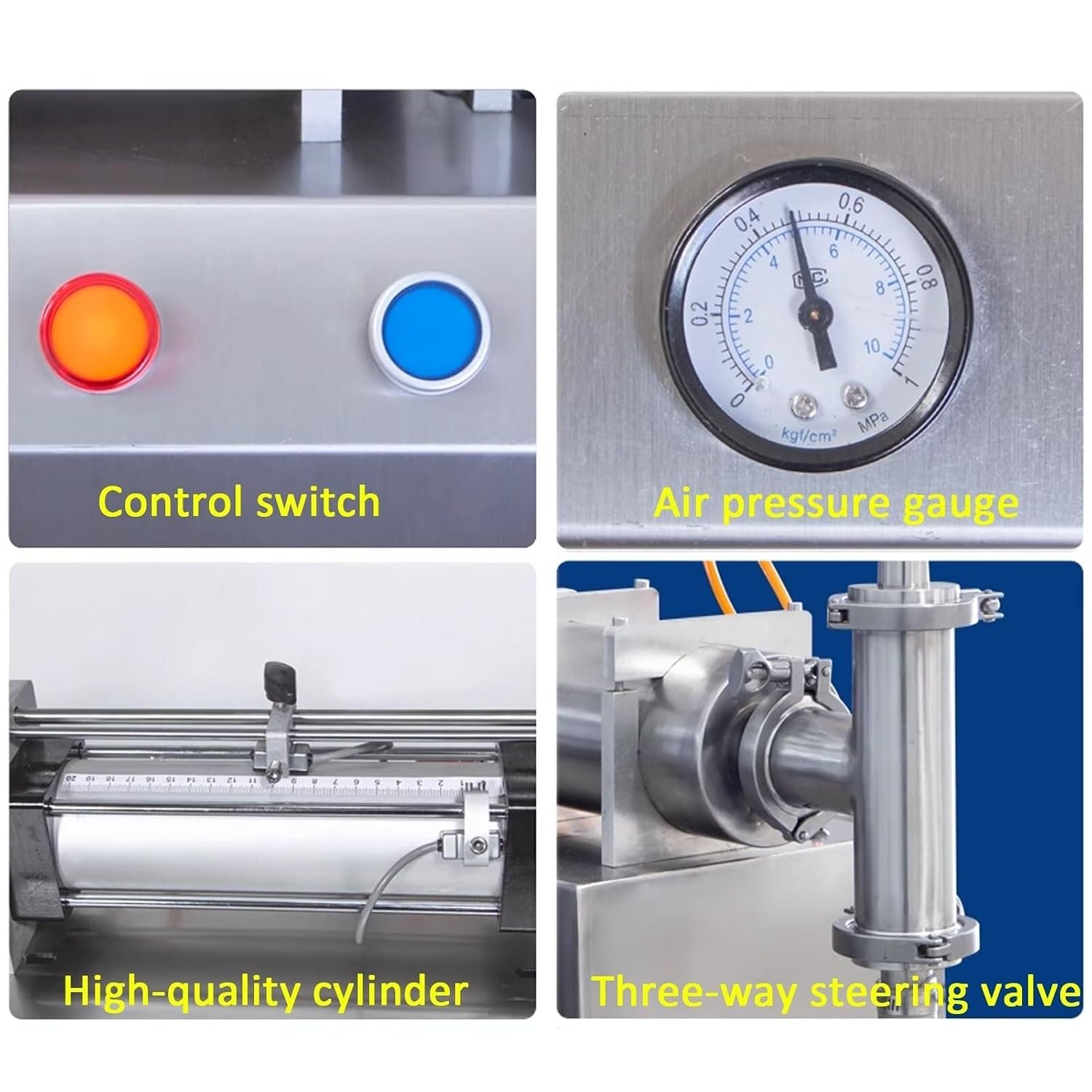 Liquid Filling Machine, Stainless Steel Filler Machine, Horizontal Paste Filling Machine, Bottle Filler for Oil, Milk, Water, Wine(100)
