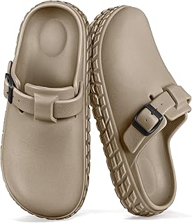 Women Clogs,Comfortable Mules Sandals Unisex Cushioned Support EVA Lightweight Slip-Resist Adjustable Fit