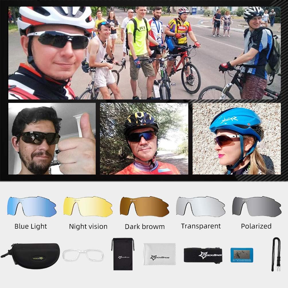 ROCKBROS Pickleball Safety Glasses Polarized for Men/Women UV400 Protection Sports Glasses with Detachable Temples & Strap
