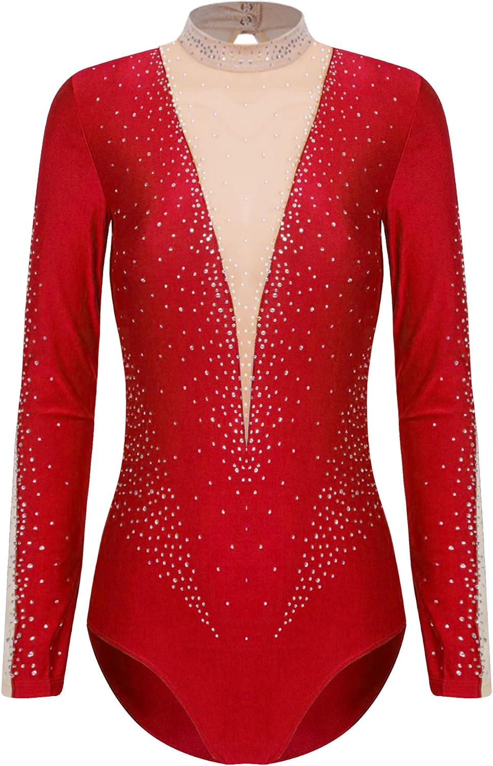 Yhong Women Gymnastics Unitards Keyhole Back Bodysuit Tops Ballet Dance Leotard Figure Skating Bodysuit