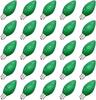 Vista 12 de SUNSGNE C7 Bombillas de luz nocturna de repuesto rojas de Navidad, bombillas de base de candelabro E12 de 5 W, ideales para luces nocturnas