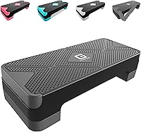 Vista 9 de Stepper aeróbico de entrenamiento ajustable, plataforma de ejercicios aeróbicos con 2 elevadores, plataforma de ejercicios para fitness, Stepper