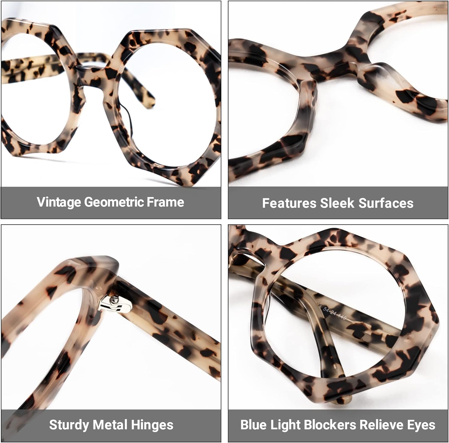 Zeelool Readers Thick Oversized Geometric Reading Eyeglasses for Women with Standard Anti-Reflective Coating Hugh ZOP01887