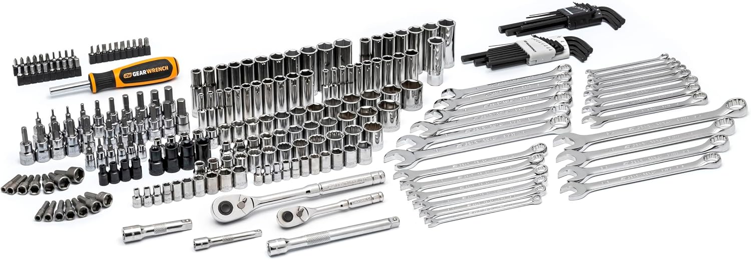 GEARWRENCH Mechanics Tool Set in 3 Drawer Storage Box, 232 Pc, 1/4 in and 3/8 in Drive, Metric/SAE | GW72LLCBMTS
