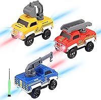 Vista 9 de Unicorn Tracks - Auto de repuesto que brilla en la oscuridad para niños, paquete de 4 con 3 luces LED intermitentes