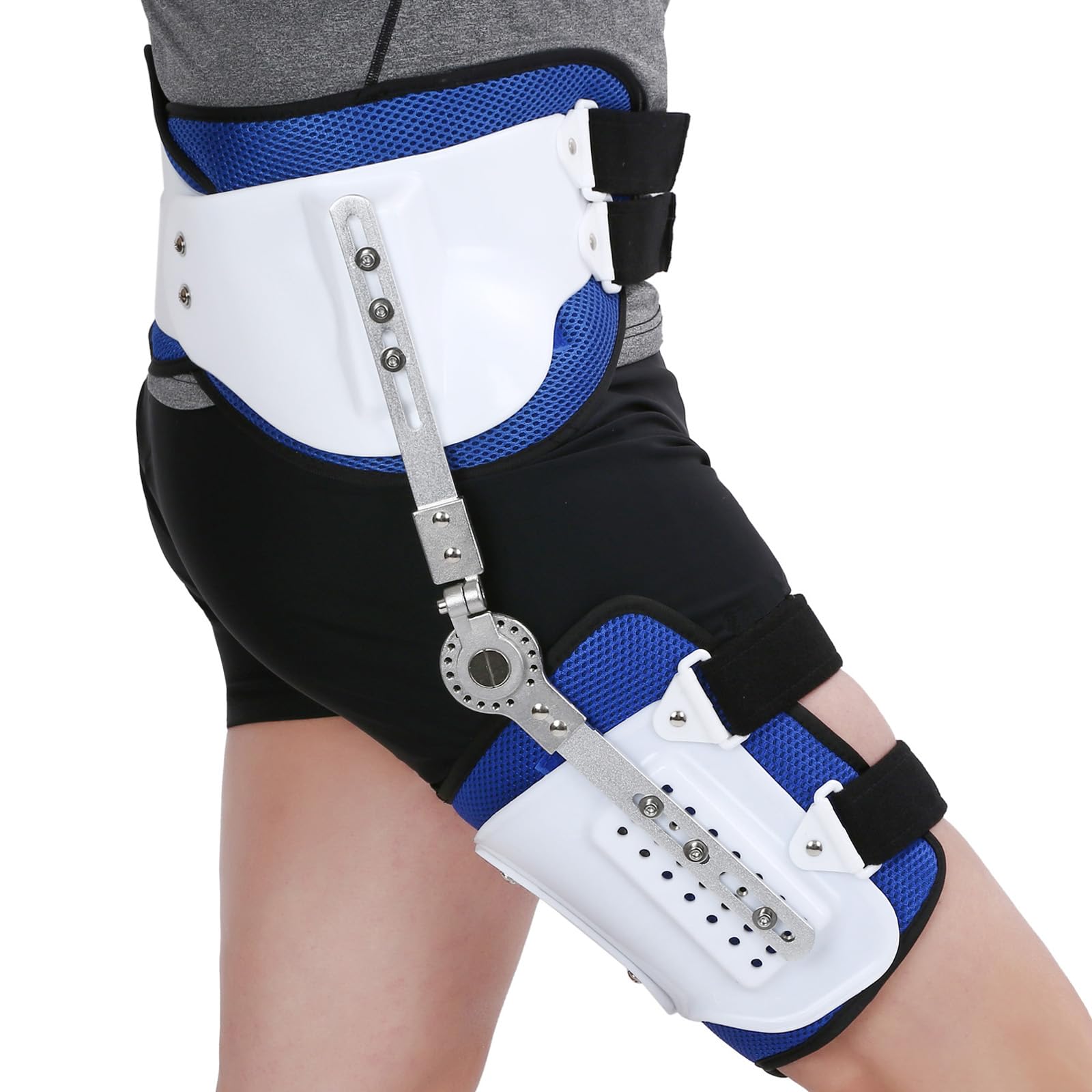 Photo 1 of Mathgetin Hinged ROM Hip Abduction Brace, Adjustable Abduction Hip Stabilizer for Sciatica Pain Relief, Post Op Hips Orthosis Support Brace Joint Protection Fixation, Universal (Left)