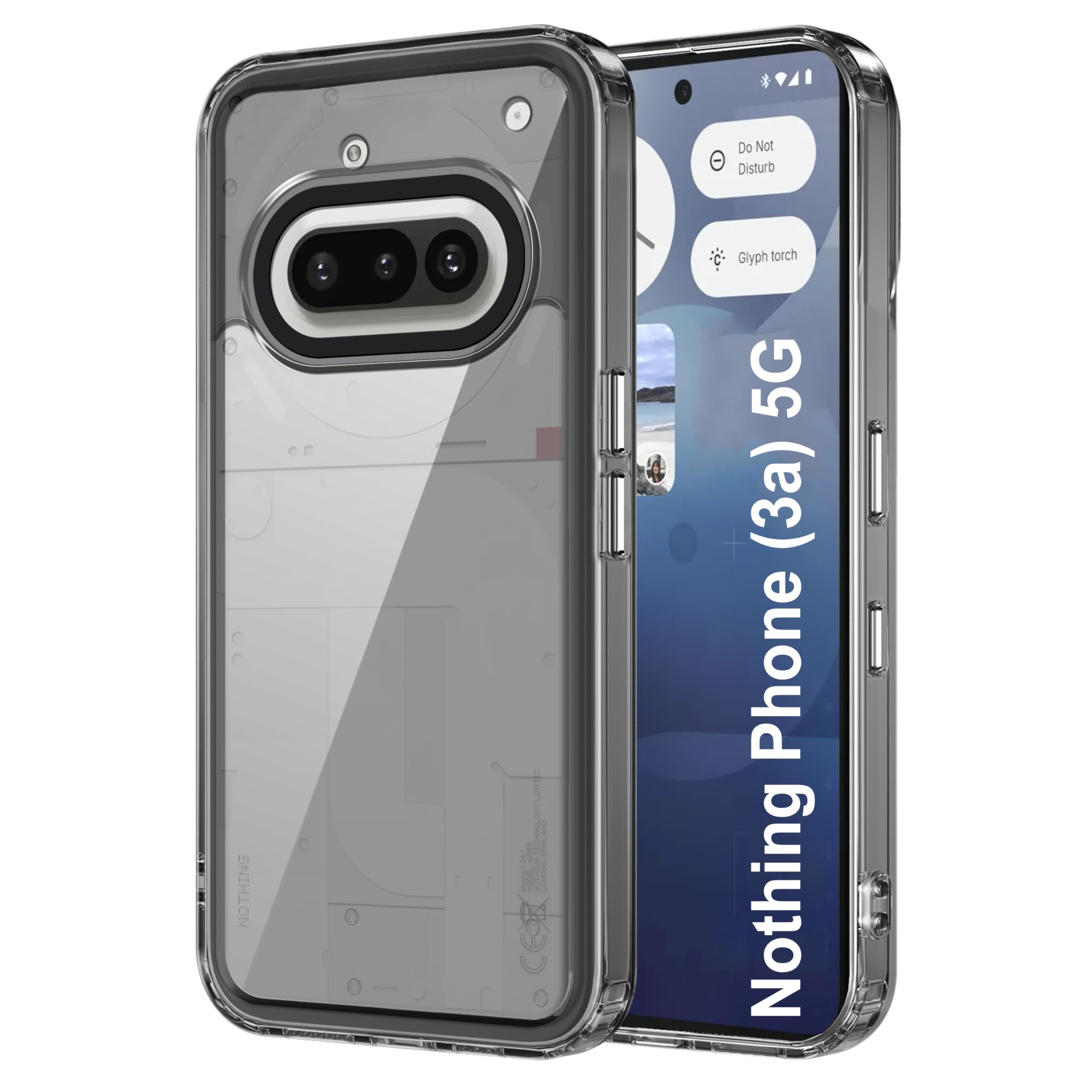 Zapcase Back Case Cover for Nothing Phone (3a) 5G Black Space-Black - Image 1