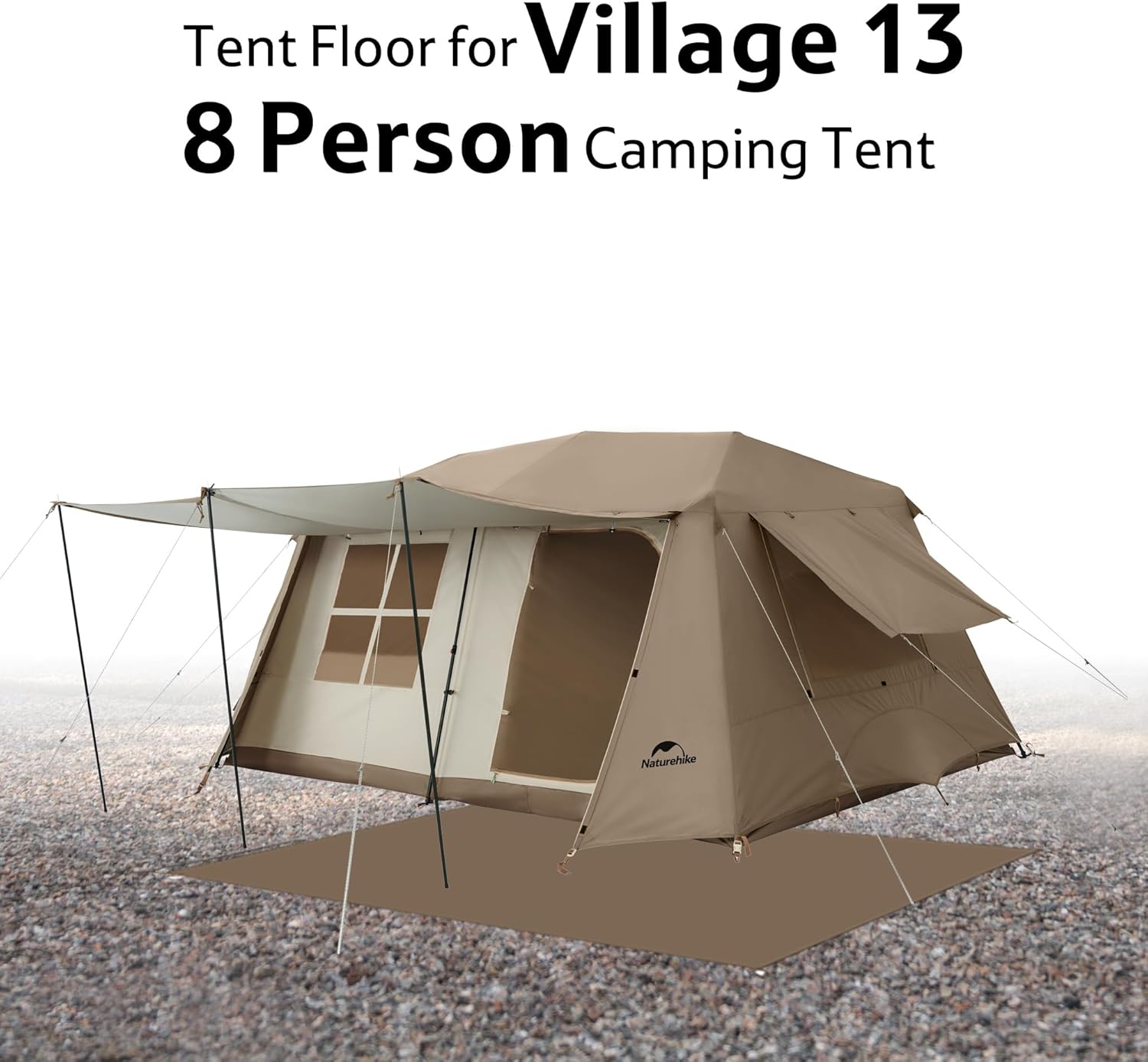 Naturehike Village Tent Footprint,Waterproof PU 3000mm Wear-Resistant Groundsheet Floor Mat