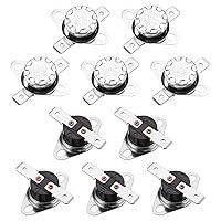 Vista 66 de uxcell KSD301 Termostato 221.0 °F/221 ° F 10 A Normalmente Cerrado N.C Ajuste Snap Disc Interruptor de temperatura para microondas, horno, cafeteras