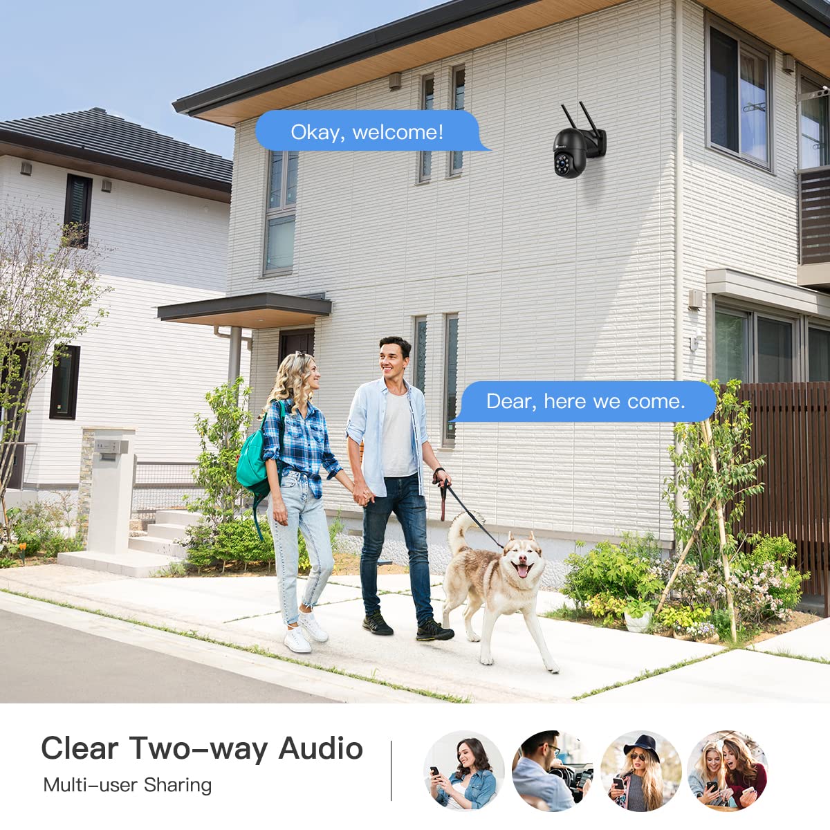 Ctronics 2K 3MP PTZ Überwachungskamera, WiFi, Außen, IP-Kamera | Menschliche Erkennung, Automatische Verfolgung, Bidirektionales Audio, Wasserdicht, IP66, Unterstützt P2P Slot (Schwarz)